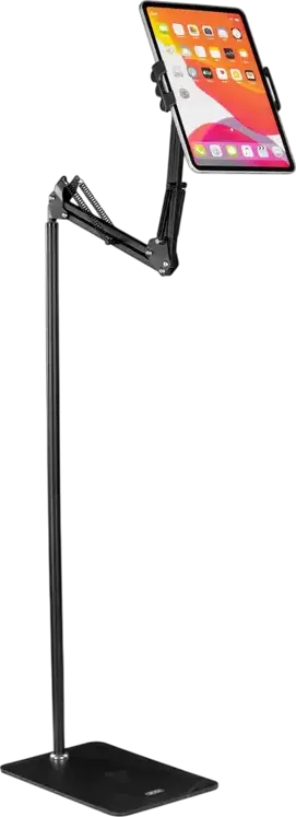 Suport de Podea XO C137 pentru Smartphone-uri si Tablete, Inaltime Reglabila 135cm, Otel Carbon cu Bracket Rotativ pentru Vlogging si Livestreaming