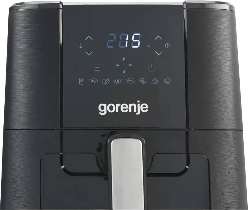 Gorenje AF1350DWB Air Fryer, 5.4L Non-stick Bowl, 1350W, Digital Touch Control with Viewing Window and 8 Pre-set Programs, Black