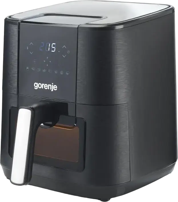 Gorenje AF1350DWB Air Fryer, 5.4L Non-stick Bowl, 1350W, Digital Touch Control with Viewing Window and 8 Pre-set Programs, Black