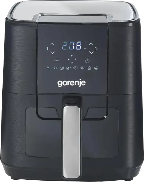 Gorenje AF1350DWB Air Fryer, 5.4L Non-stick Bowl, 1350W, Digital Touch Control with Viewing Window and 8 Pre-set Programs, Black