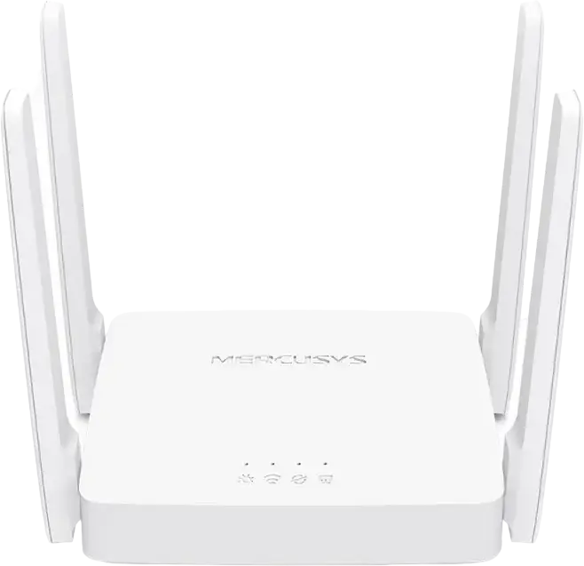 Mercusys AC10 Wireless Dual Band Router AC1200, 1200 Mbps, 4x 5dBi External Antennas, MU-MIMO, Beamforming, Router/AP/Range Extender Modes, White