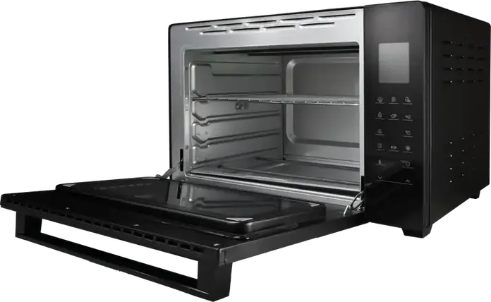 Hisense HOM45D Electric Mini Oven, 45L Capacity, 2000W, Convection, Grill, Defrost, LED Digital Touch Control, Black