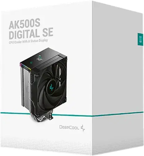 Deepcool AK500S DIGITAL SE CPU Air Cooler, 120mm FDB Fan 1850 RPM, 5 Heat Pipes, ARGB LED Status Display for Real-time Monitoring, Intel LGA 1700 AMD AM5