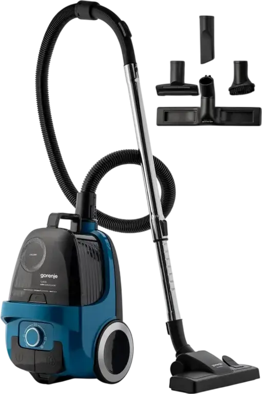 Gorenje VCE01G4AHGR G400 AirHardFloor Bagless Cyclonic Vacuum Cleaner, 800W, 3.3L Dust Container, Telescopic Metal Tube, Blue