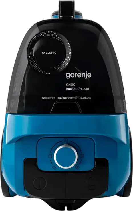 Gorenje VCE01G4AHGR G400 AirHardFloor Bagless Cyclonic Vacuum Cleaner, 800W, 3.3L Dust Container, Telescopic Metal Tube, Blue
