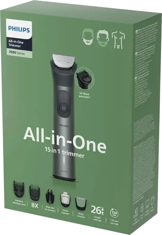 Philips MG7935/15 Multigroom 7000 Series All-in-One Trimmer for Face Head and Body, 15 Tools, BeardSense Technology, Stainless Steel Blades, Wet & Dry
