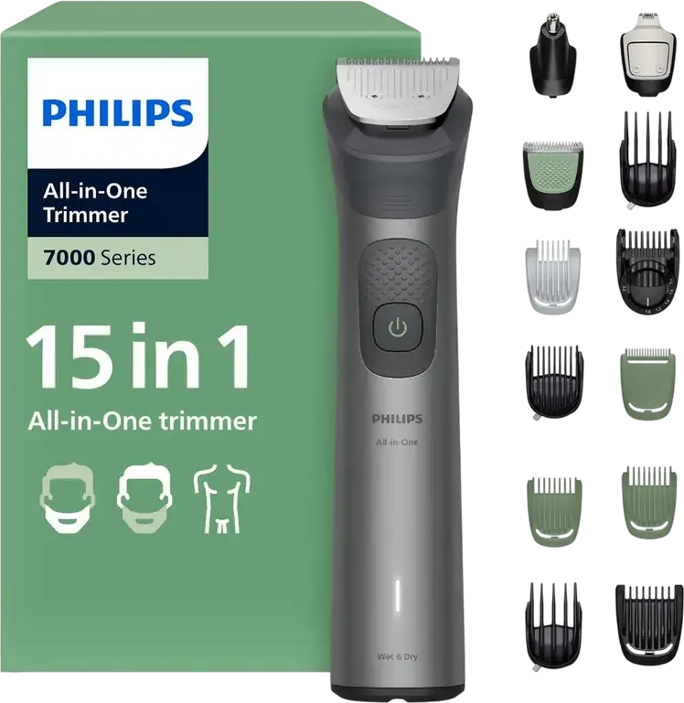 Philips MG7935/15 Multigroom 7000 Series All-in-One Trimmer for Face Head and Body, 15 Tools, BeardSense Technology, Stainless Steel Blades, Wet & Dry
