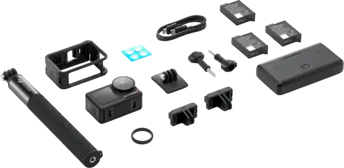 DJI Osmo Action 5 Pro Adventure Combo Action Camera, 4K 120fps, 1/1.3-inch CMOS Sensor, RockSteady 3.0, 64GB Internal Storage, IP68 Waterproof 20m, Black