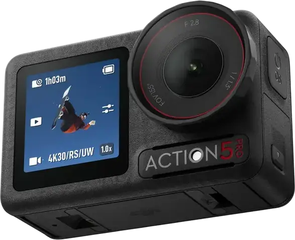 DJI Osmo Action 5 Pro Adventure Combo Action Camera, 4K 120fps, 1/1.3-inch CMOS Sensor, RockSteady 3.0, 64GB Internal Storage, IP68 Waterproof 20m, Black