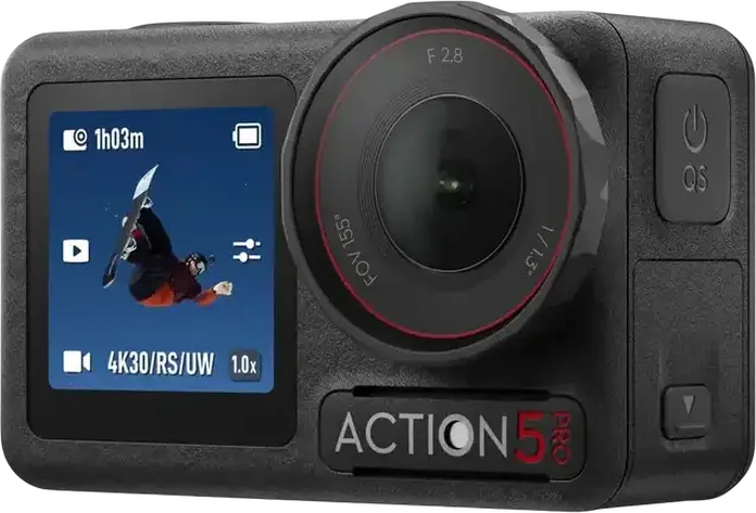 DJI Osmo Action 5 Pro Adventure Combo Action Camera, 4K 120fps, 1/1.3-inch CMOS Sensor, RockSteady 3.0, 64GB Internal Storage, IP68 Waterproof 20m, Black