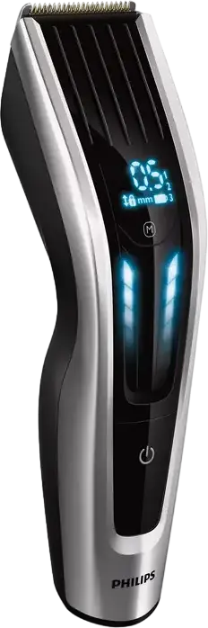 Tundeta de par Philips Series 9000 HC9450/15, Lame din Titan Autoascutite, Senzor PowerAdapt, 400 Setari Lungime 0.5-42mm, Baterie Li-Ion, Negru/Argintiu