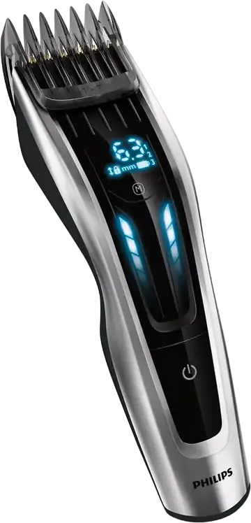 Tundeta de par Philips Series 9000 HC9450/15, Lame din Titan Autoascutite, Senzor PowerAdapt, 400 Setari Lungime 0.5-42mm, Baterie Li-Ion, Negru/Argintiu