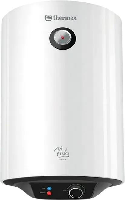 Boiler Electric Vertical Thermex Nika 30 L, Rezervor cu Smaltuire Bio-glass-porcelain, Carcasa din Otel, Indicator Temperatura Analogic, Alb