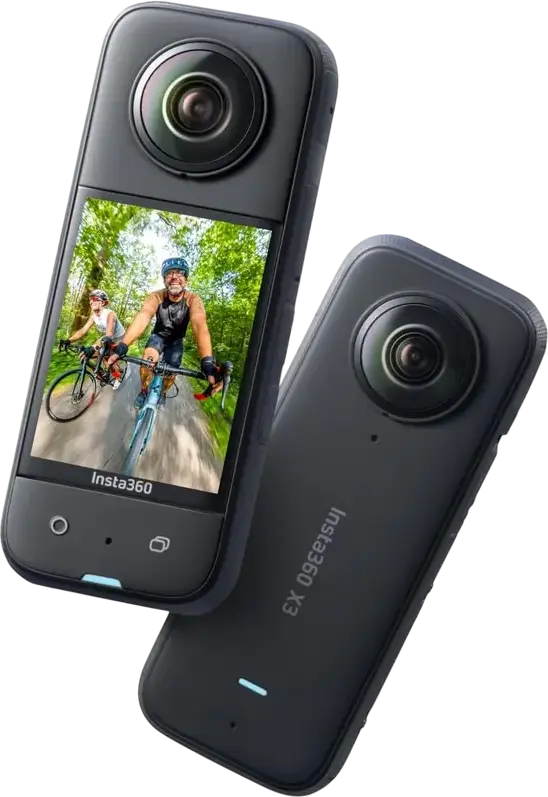 Insta360 X3 360 Action Camera, 5.7K 60fps Video, 72MP Photo, 2.29" Touchscreen, IPX8 Waterproof 10m, FlowState Stabilization, Black