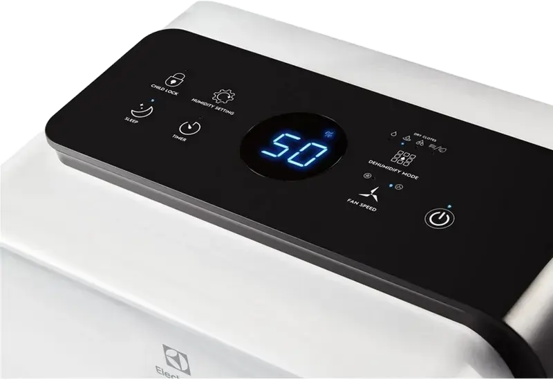 Dezumidificator Electrolux EDM-35L cu Purificator de Aer HEPA 11, Capacitate 35L/zi, Rezervor 4L, pentru pana la 90m2, Display Digital, Mod Laundry