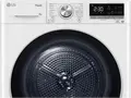 LG RH80V9AV3N Masina de Uscat Rufe cu Pompa de Calora, Capacitate 8kg, Clasa Energetica A+++, Alb cu Usa Neagra, Wi-Fi ThinQ, Condensator Auto-curatare