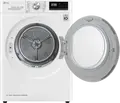 LG RH80V9AV3N Masina de Uscat Rufe cu Pompa de Calora, Capacitate 8kg, Clasa Energetica A+++, Alb cu Usa Neagra, Wi-Fi ThinQ, Condensator Auto-curatare