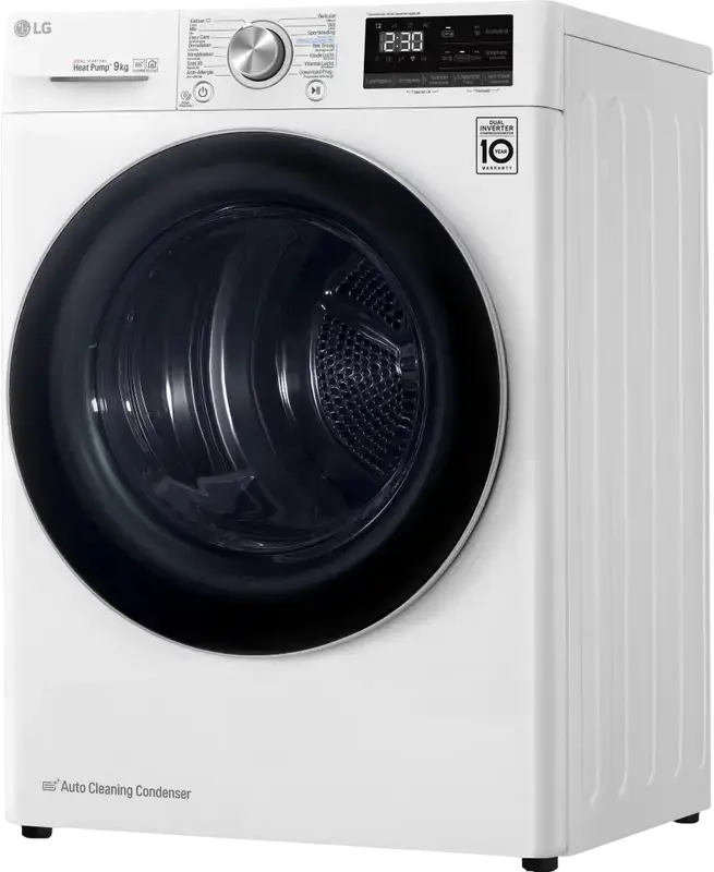 LG RH80V9AV3N Masina de Uscat Rufe cu Pompa de Calora, Capacitate 8kg, Clasa Energetica A+++, Alb cu Usa Neagra, Wi-Fi ThinQ, Condensator Auto-curatare