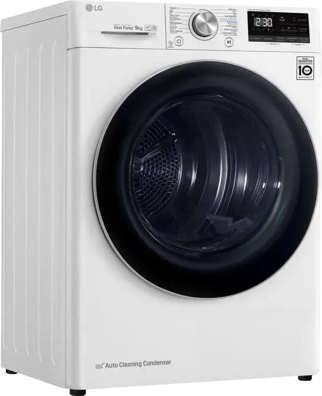LG RH80V9AV3N Masina de Uscat Rufe cu Pompa de Calora, Capacitate 8kg, Clasa Energetica A+++, Alb cu Usa Neagra, Wi-Fi ThinQ, Condensator Auto-curatare