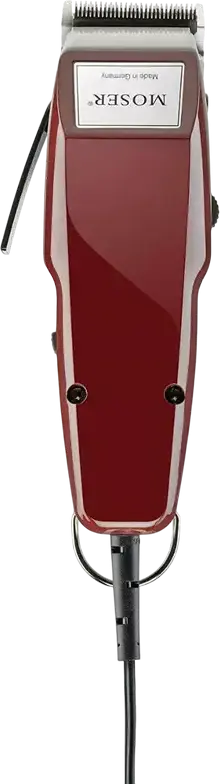 Moser 1400-0278 Professional Hair Clipper, Corded Mains Electricity, Stainless Steel Blades 46mm, MultiClick System, Made in Germany, Red