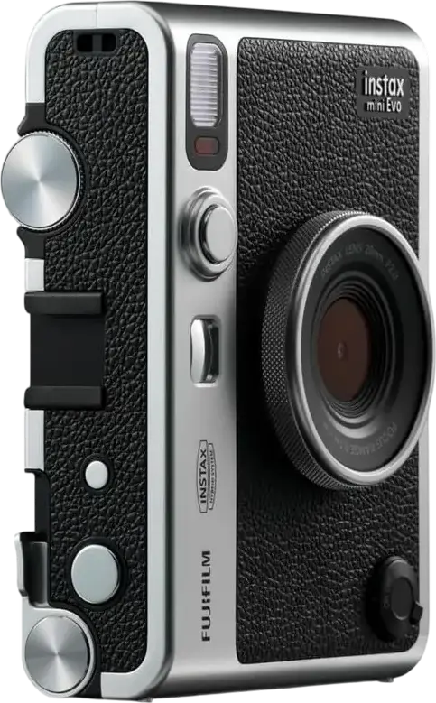 Fujifilm Instax Mini Evo Hybrid Instant Camera, 3.0-inch LCD, 100 Image Effects, Bluetooth Connectivity, CMOS Sensor, Black