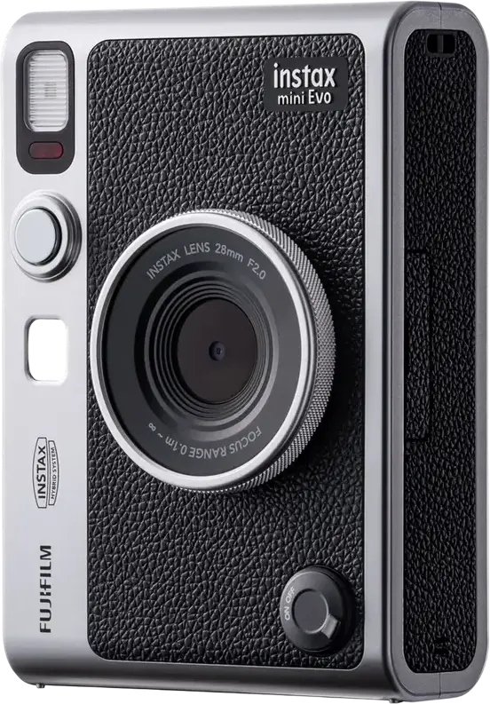 Fujifilm Instax Mini Evo Hybrid Instant Camera, 3.0-inch LCD, 100 Image Effects, Bluetooth Connectivity, CMOS Sensor, Black