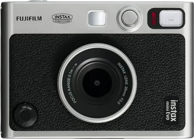 Fujifilm Instax Mini Evo Hybrid Instant Camera, 3.0-inch LCD, 100 Image Effects, Bluetooth Connectivity, CMOS Sensor, Black