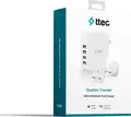 Incarcator universal de calatorie ttec Quattro Traveler 2SC02BUK, 4 porturi USB-A, 25W 5.1A, Tehnologie Smart IC, Adaptatoare EU UK USA, Alb