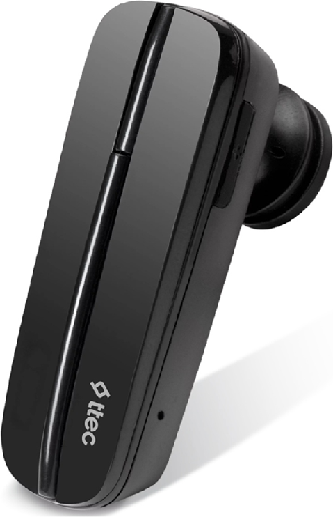 ttec Freestyle Bluetooth 3.0 Wireless Mono In-Ear Headset with Over-the-Ear Hook, Multi-point Pairing for 2 Devices, Built-in Mic, Black