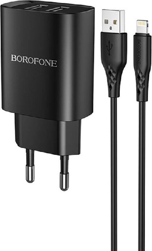 Incarcator de Perete Borofone 2xUSB Type-A 2.1A Priza EU cu Cablu USB la Micro-USB, Protectie Supratensiune si Supraincalzire