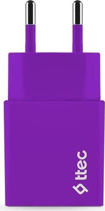 ttec Wall Charger with Cable USB to Micro USB 2.1A (1.2m) Smart Travel, Purple