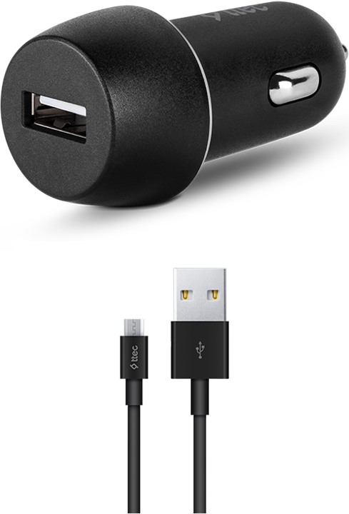 Incarcator auto ttec SpeedCharger 2CKS01 10W 2.1A USB-A cu cablu Micro-USB 120cm, 12-24V DC, protectie supratensiune, design compact, Negru
