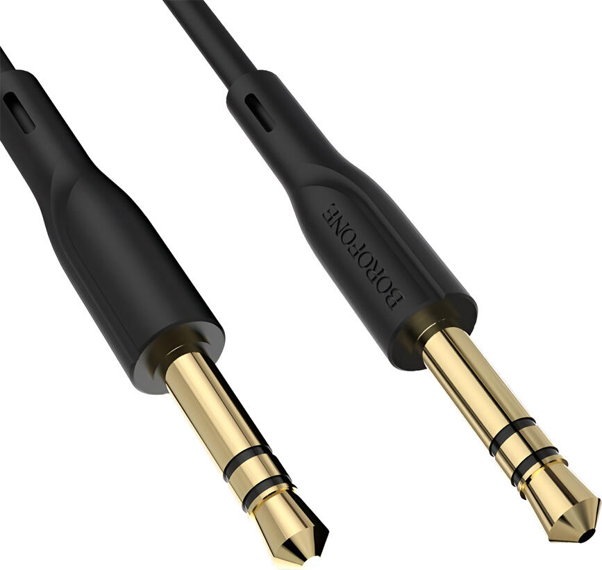 Cablu Audio AUX Borofone BL1 Audiolink 3.5mm la 3.5mm, 1m Conectori Platinati, Material TPE si Nailon Rezistent la Uzura, Transmisie Hi-Res
