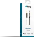 Cablu Audio AUX ttec Premium 2AK01, 3.5mm la 3.5mm Male la Male, 1m Impletit cu Aluminiu si Conector placat cu Aur pentru Smartphone, Laptop, Auto, Negru