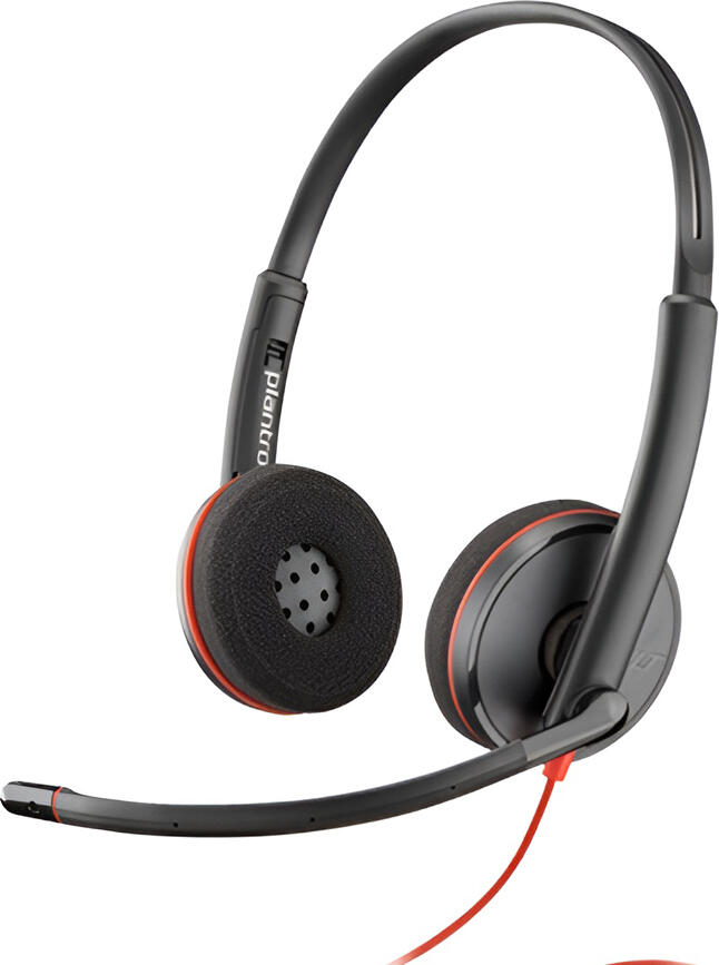 Plantronics Blackwire C3220 USB Type-C Wired Stereo Headset, Noise-Canceling Directional Microphone, Dynamic EQ, Binaural, Black