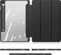 Husa Dux Ducis Toby pentru Samsung Galaxy Tab S9, S9 FE, S10 FE, S10 Lite, Spate Transparent PC si TPU, Suport Tri-fold cu Slot S-Pen si Auto Sleep Wake
