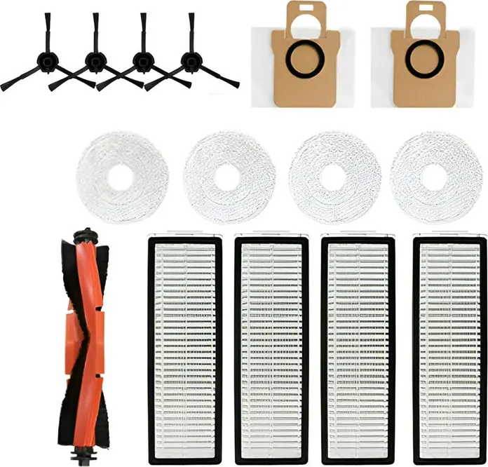 Replacement Accessory Kit for Xiaomi Robot Vacuum X20 Pro (D102GL) and X20 Max (D109GL), includes Main Brush, Side Brushes, HEPA Filters, Mop Pads and Dust Bags