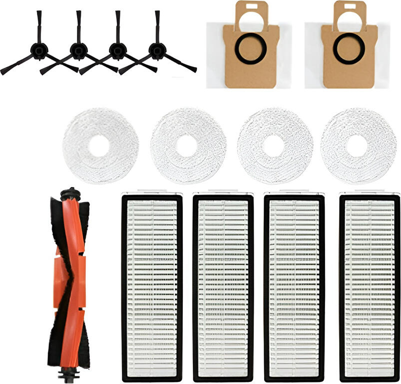 Replacement Accessory Kit for Xiaomi Robot Vacuum X20 Pro (D102GL) and X20 Max (D109GL), includes Main Brush, Side Brushes, HEPA Filters, Mop Pads and Dust Bags