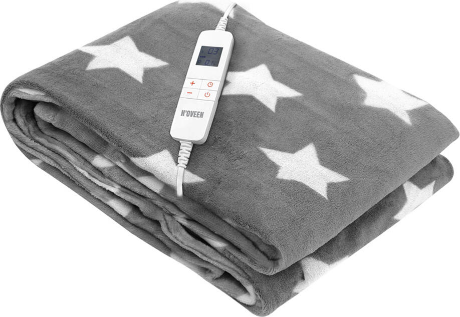 NOVEEN Electric Heated Blanket EB750 Grey Star 180x160 cm
