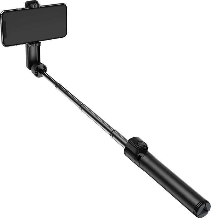 Tripod Selfie Stick Wireless Borofone BY5 Leo cu Telecomanda, Aliaj de Aluminiu, Rotire 360 Grade, pentru Telefoane 4-6.5 inch, Negru