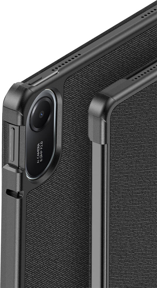 DUX DUCIS DOMO Case for Xiaomi Redmi Pad 2, PU Leather Folio Cover with Auto Sleep/Wake, Tri-fold Stand, Shockproof Protective Shell, Black