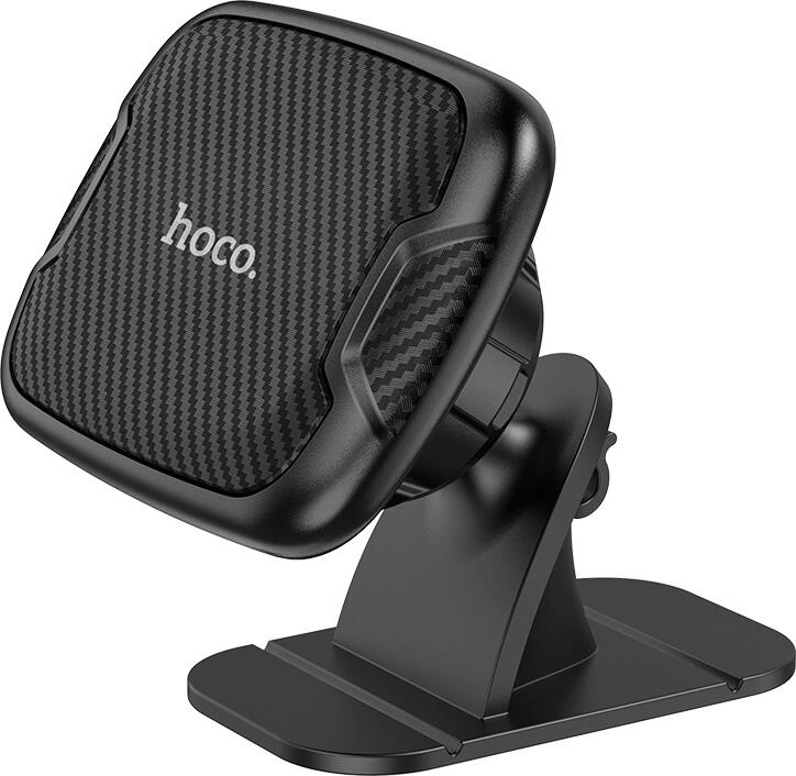 Hoco CA66 Sagittarius Magnetic Car Holder, 6 Strong Magnets, 360 Degree Rotation, Carbon Fiber Finish, Universal Dashboard and Console Mount, Black