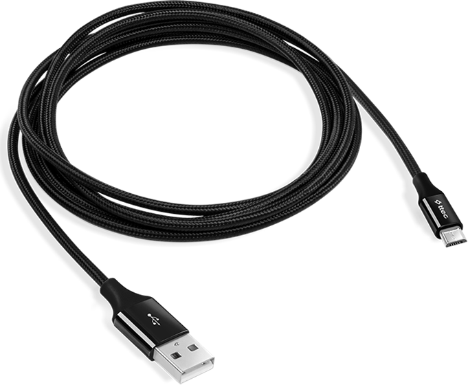 ttec Alumi USB-A to Micro-USB Cable, 1.2m Nylon Braided Fast Charging and Data Sync Cable, 2.4A Aluminum Finish, Universal Compatibility, Black