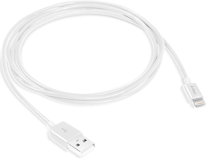 ttec USB to Lightning MFI Certified Charging and Data Cable, 2.4A Fast Charge, Reinforced Durability for Apple iPhone iPad iPod, White, 1.2m