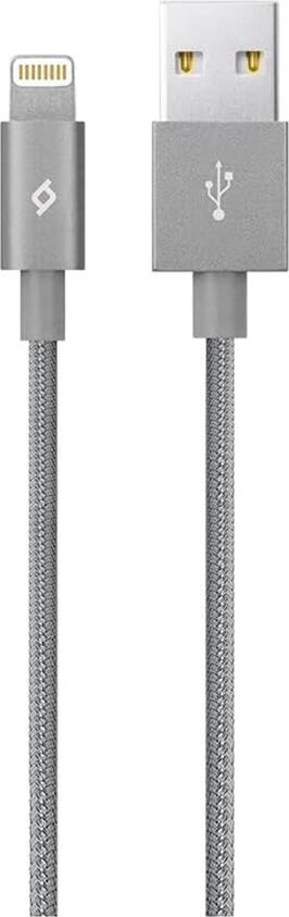 ttec Alumi USB-A to Lightning Cable, MFi Certified, 2.4A Fast Charging and Data Sync, Braided Exterior with Aluminum Housings, 1.2m