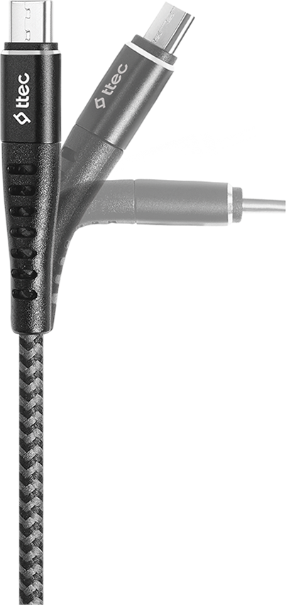ttec Extreme 2DKX03MS USB to Micro USB Cable, 1.5m Double Braided Fast Charging 2.4A Data Sync Cord, Durable Wear-Resistant Universal Connector