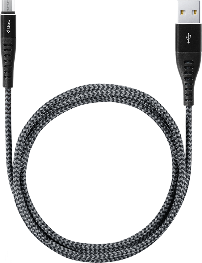 ttec Extreme 2DKX03MS USB to Micro USB Cable, 1.5m Double Braided Fast Charging 2.4A Data Sync Cord, Durable Wear-Resistant Universal Connector