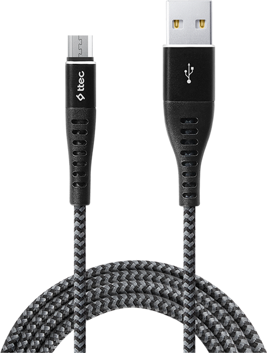 ttec Extreme 2DKX03MS USB to Micro USB Cable, 1.5m Double Braided Fast Charging 2.4A Data Sync Cord, Durable Wear-Resistant Universal Connector