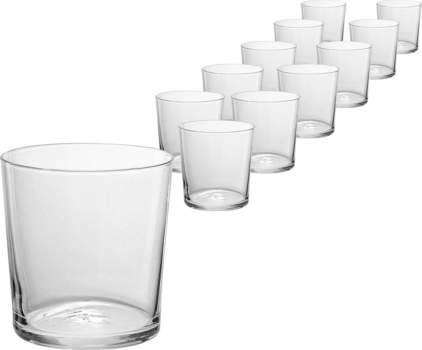 Bormioli Rocco Bodega Universal Drinking Glass, 366ml Tempered Glass, Stackable, Thermal Shock Resistant, Dishwasher Safe, Transparent