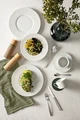 VEGA Pike Flat Dinner Plate, 23 cm, White Porcelain with Hammered Relief Design, Dishwasher and Microwave Safe, Round